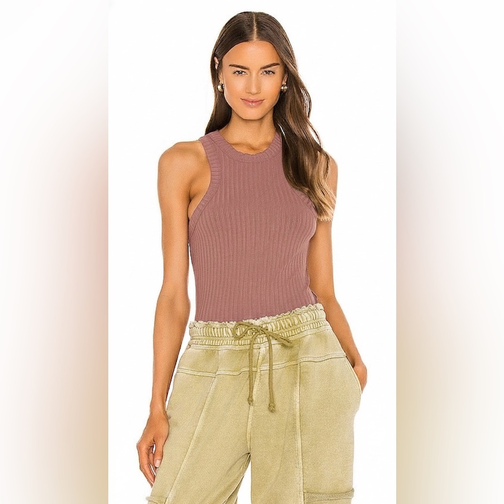 ๐ FP Movement Blissed Out Ribbed Racerback Tank Top - Dusty Mauve Pink XS๐งโโ๏ธ